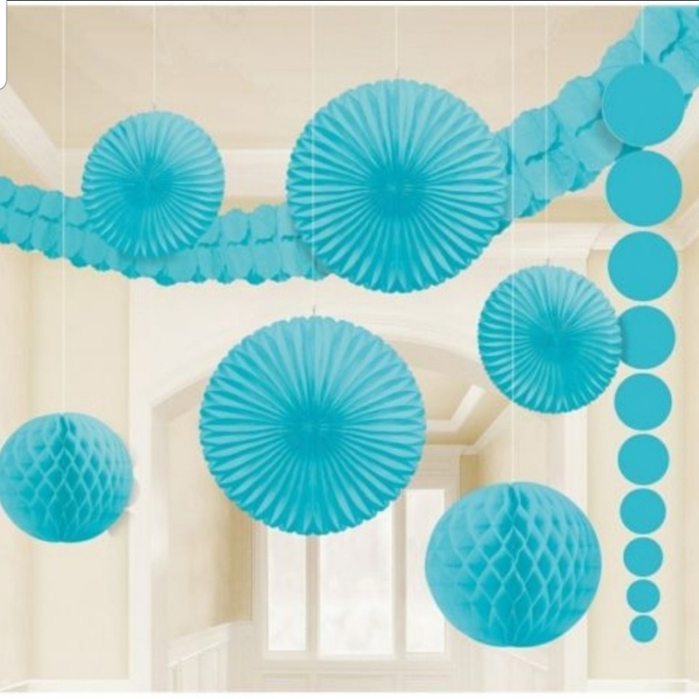 New 9p. Caribbean Blue Paper Decorating Kits